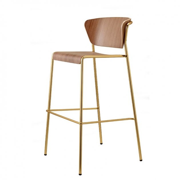 Барний стілець SCAB Design Lisa Wood 2854 Satin Brass Walnut 371215380 фото