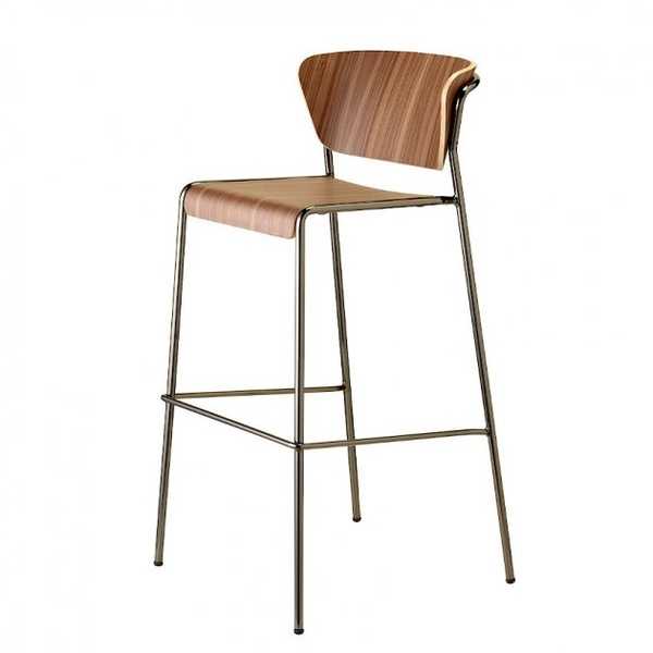 Барний стілець SCAB Design Lisa Wood 2854 Nickel Walnut 371215272 фото