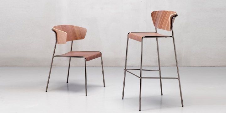 Барний стілець SCAB Design Lisa Wood 2854 Nickel Oak 371215374 фото