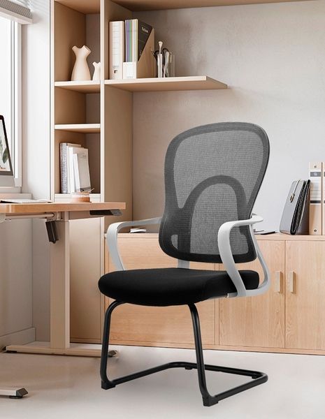 Ергономічне крісло KRESLALUX GO-SIT 645-C LIGHT GREY, для відвідувача, на полозах 03177 фото