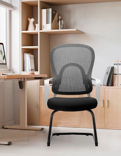 Ергономічне крісло KRESLALUX GO-SIT 645-C LIGHT GREY, для відвідувача, на полозах 03177 фото