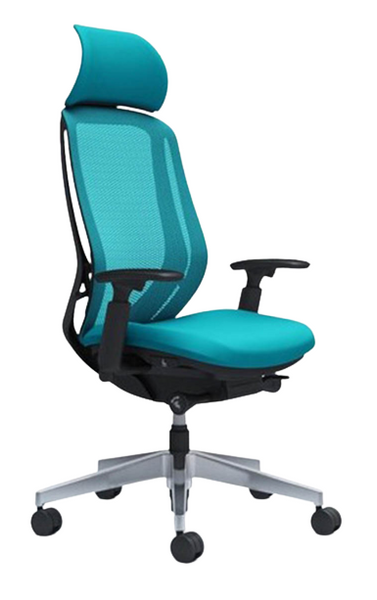 Крісло OKAMURA SYLPHY EXTRA HIGH BLACK (BLUE GREEN) для керівника 01897 фото