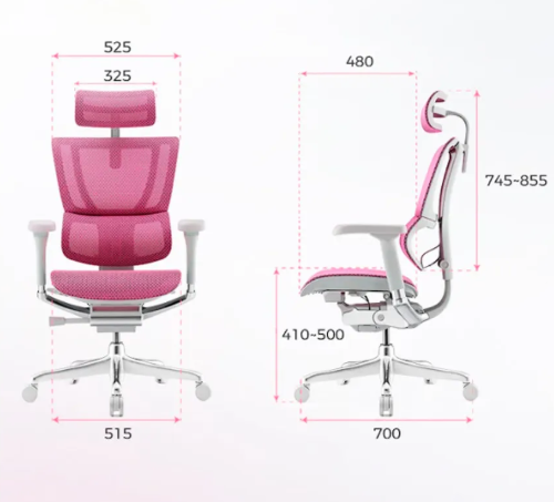 Ергономічне крісло MIRUS-IOO 2 (IOOE2-AB-HAM-5D-L, сітка T-168-B5 PINK) 113960 фото
