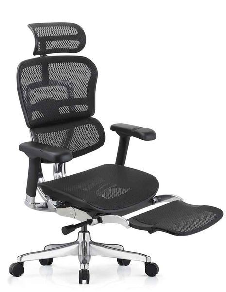 Крісло ERGOHUMAN ELITE 2 (EHE2-AB-HAM-5D-L-LMT, сітка T-168-B1 BLACK), ергономічне, з підставкою для ніг 02023 фото