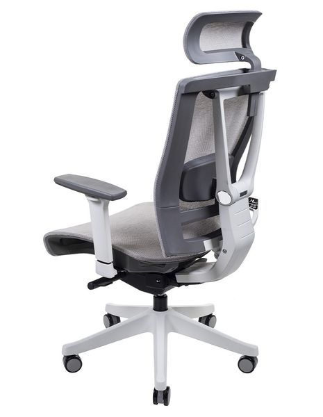 Крісло ERGO CHAIR 2 MESH WHITE, ергономічне, бежеве 02019 фото