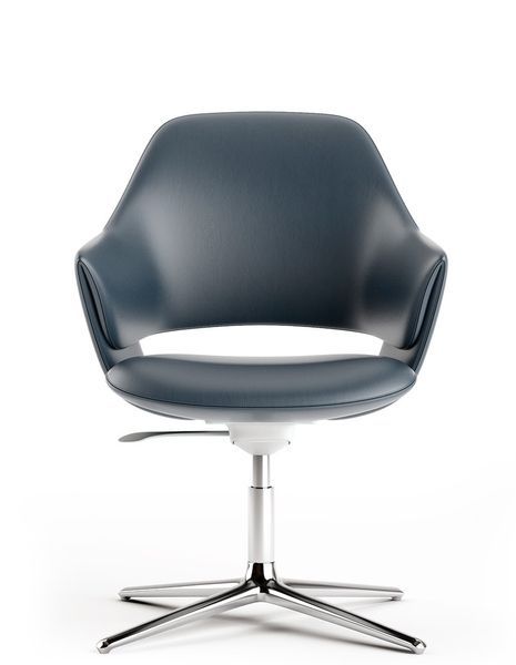Конференц-крісло KRESLALUX ZENN DARK BLUE, шкіряне 03285 фото