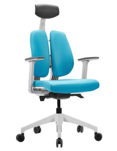 Ергономічне крісло DUOREST D2 WHITE/BLUE ортопедичне 113024 фото