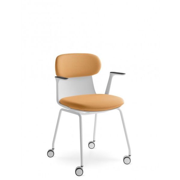 Крісло LD SEATING ZOE 222-WH-N0, BR для відвідувачів, на колесах 126252 фото