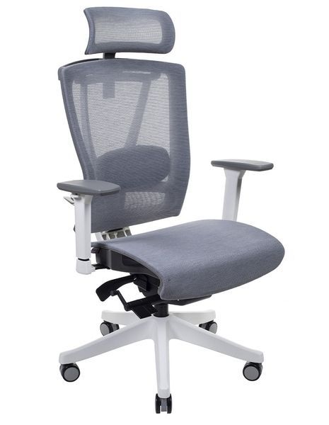 Крісло ERGO CHAIR 2 MESH WHITE, ергономічне, сіре 02020 фото