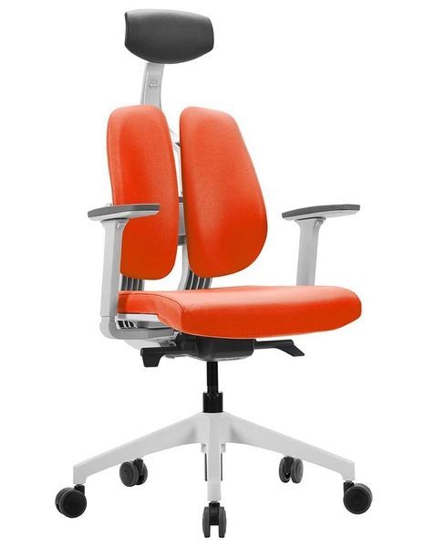 Ергономічне крісло DUOREST D2 WHITE/ORANGE, ортопедичне 113933 фото