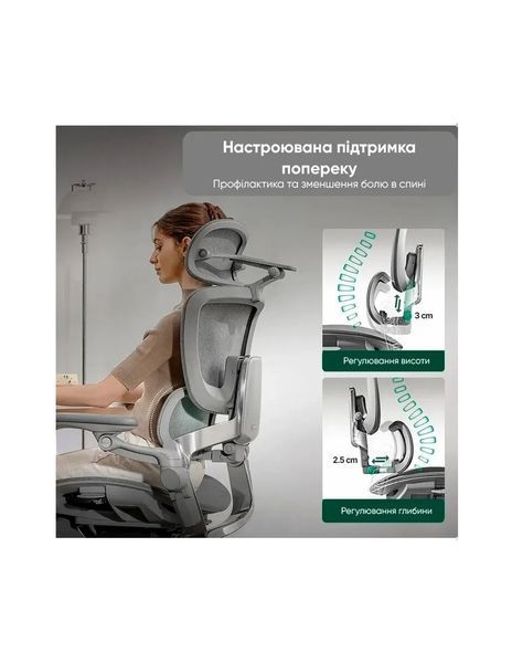Ергономічне крісло HINOMI H2 PRO CREAM WHITE 03428 фото