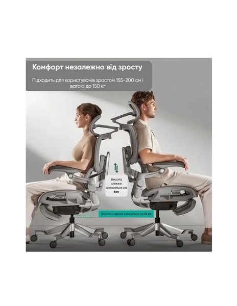 Ергономічне крісло HINOMI H2 PRO CREAM WHITE 03428 фото