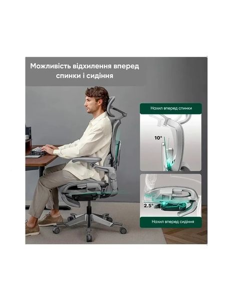 Ергономічне крісло HINOMI H2 PRO CREAM WHITE 03428 фото