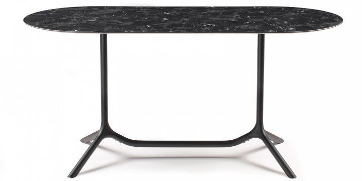 Обідній стіл SCAB Design 160x70 Trip&eacute; Double 5007 Ovale Black Marble 375220146 фото
