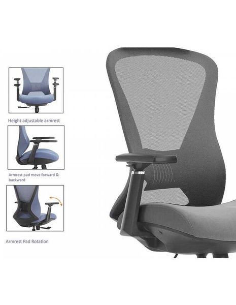 Ергономічне крісло KRESLALUX K2-BH GREY 03065 фото