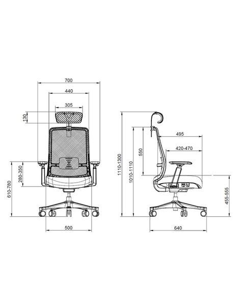 Ергономічне крісло KRESLALUX V1-BH BLACK  03066-2 фото