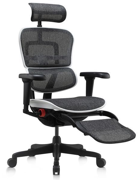 Ергономічне крісло ERGOHUMAN ULTRA GAMING AURORA WHITE геймерське, з підставкою для ніг 03260 фото
