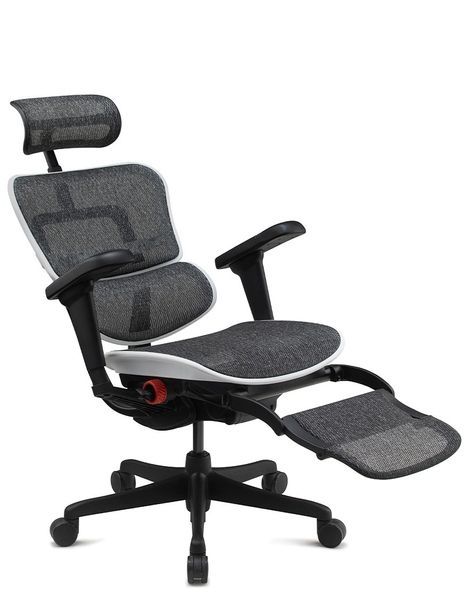 Ергономічне крісло ERGOHUMAN ULTRA GAMING AURORA WHITE геймерське, з підставкою для ніг 03260 фото