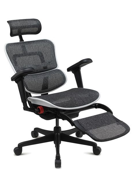Ергономічне крісло ERGOHUMAN ULTRA GAMING AURORA WHITE геймерське, з підставкою для ніг 03260 фото