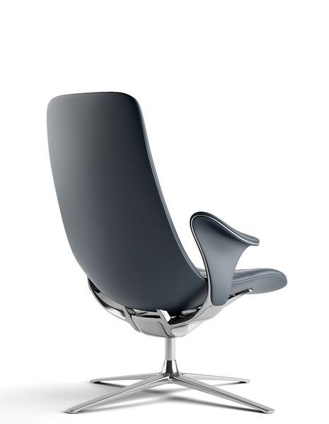 Лаунж-крісло KRESLALUX PRIME-ON-M DARK BLUE, шкіряне 03313 фото