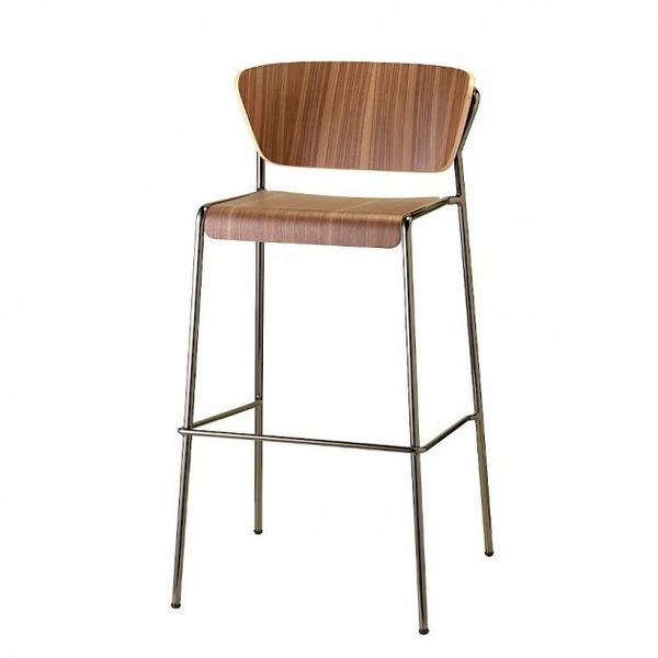 Барний стілець SCAB Design Lisa Wood 2854 Nickel Walnut 371215272 фото