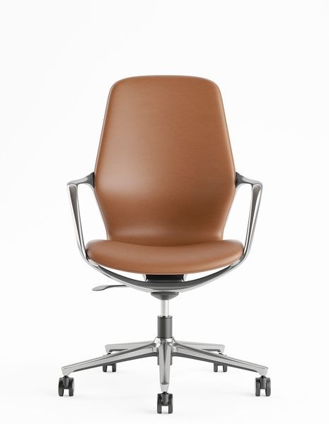 Крісло KRESLALUX VIVELLE ORANGE, для відвідувача, шкіряне 03322 фото